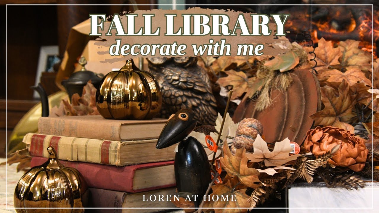 Victorian Fall Library Makeover | Cozy Fireplace & Classic Literature Finds