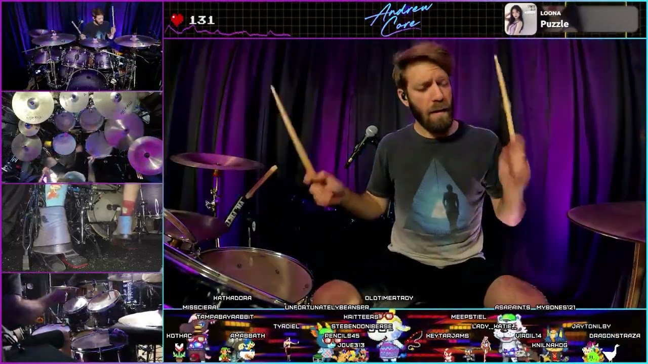 Drummer hears Loona - Puzzle for the first time on stream