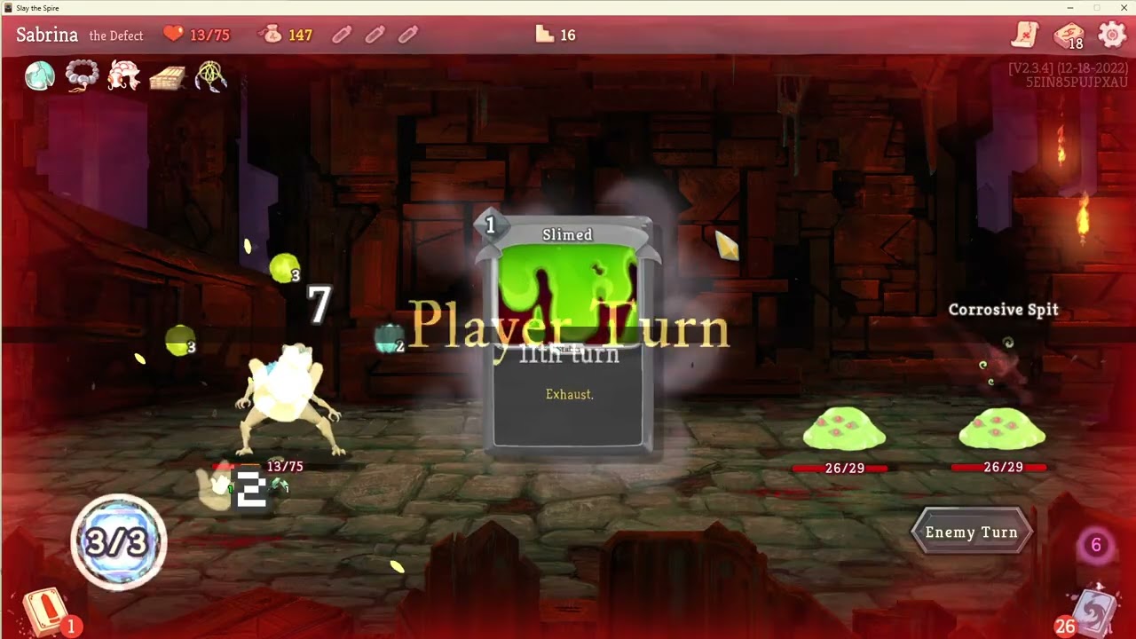 Slay the spire -  the defect defeated by the collector, final score 257