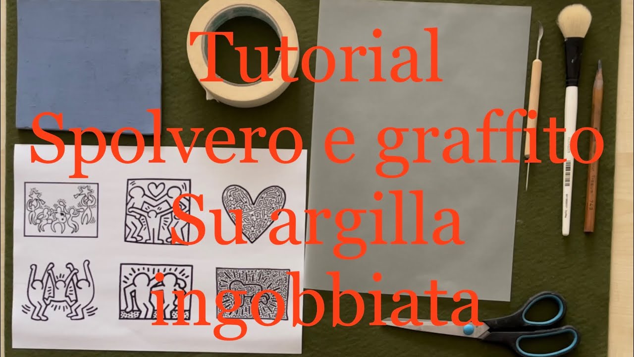 Tutorial, tecnica a spolvero e graffito su lastra di argilla Bianca ingobbiata