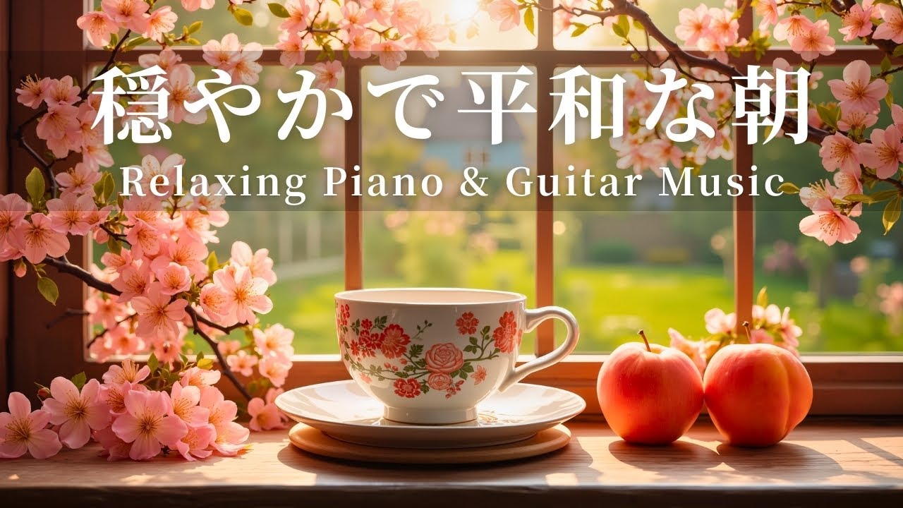 【春カフェBGM】暖かく静かな時間 🌸｜癒しのピアノ＆ギターで過ごす穏やかなひととき｜癒し・集中・読書・勉強・作業用・リラックス音楽
