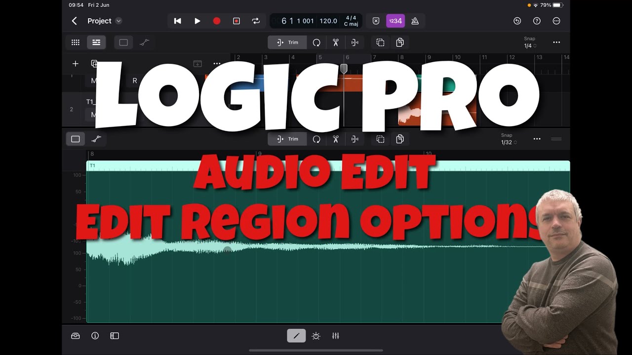 Apple Logic Pro for iPad - Tutorial 8: Edit Audio Region and Region Editing (Bounce, etc.) options