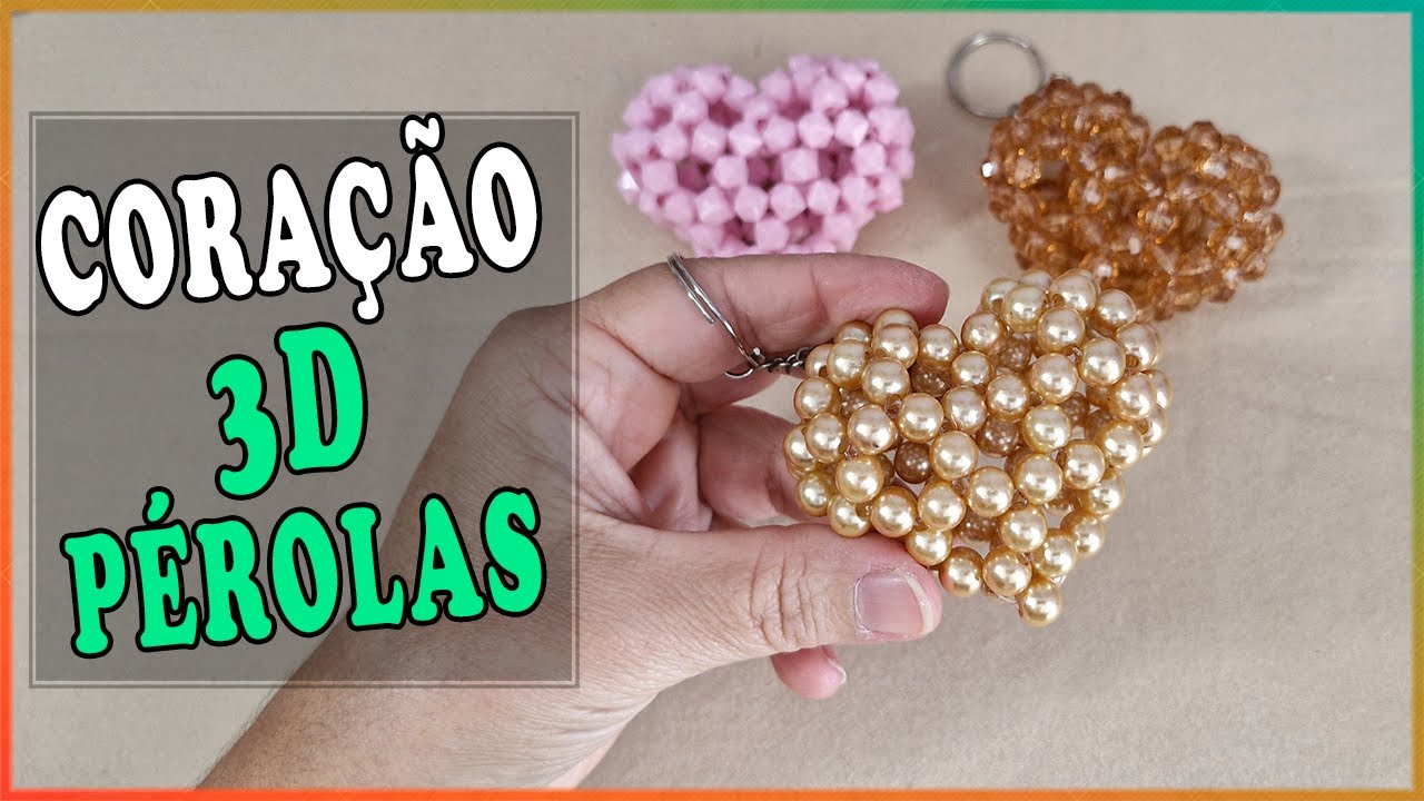 Faça e Venda Coração 3D de Pérolas
