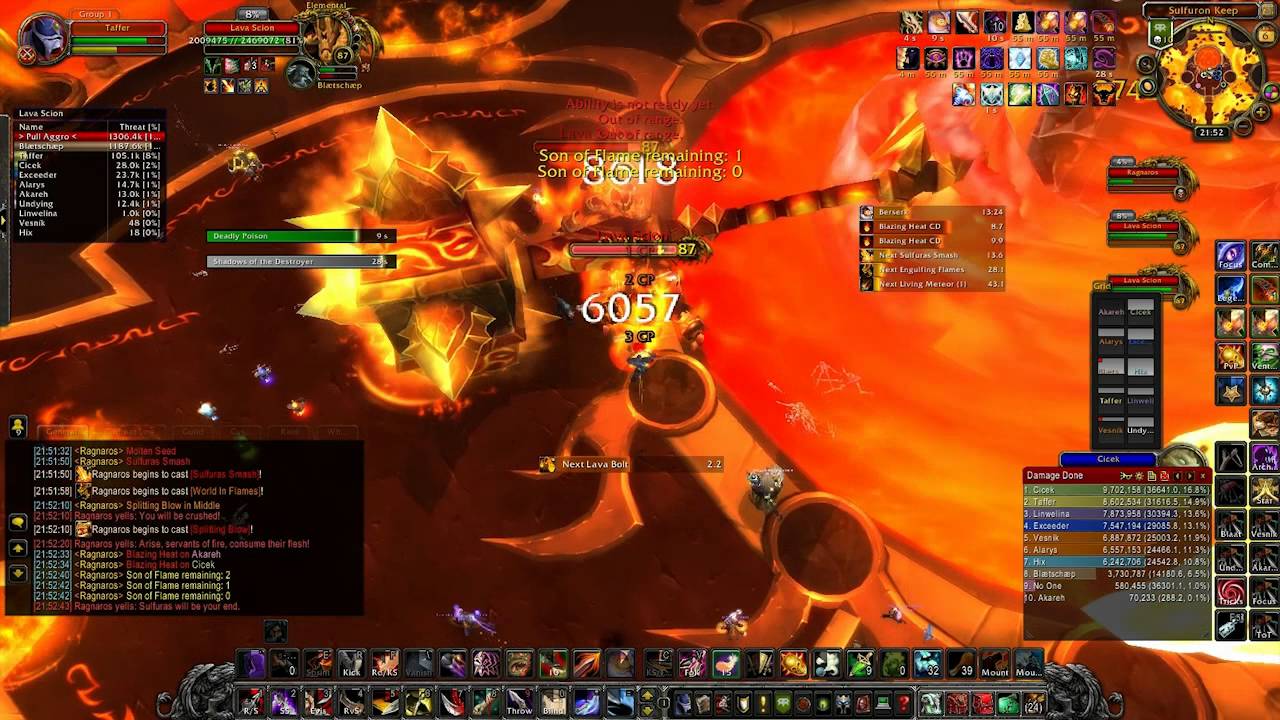Lingering vs Ragnaros (10, Heroic)