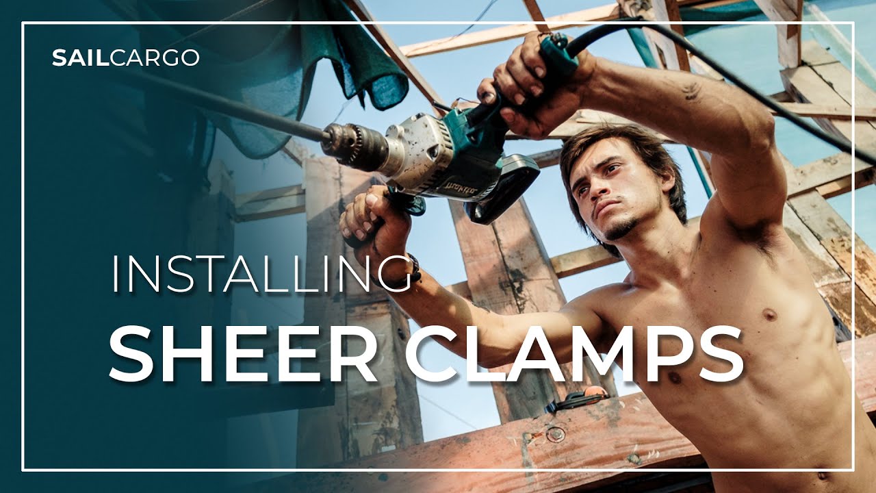 Installing Sheer Clamps - Building Ceiba, the world's largest wooden cargo sailing ship.