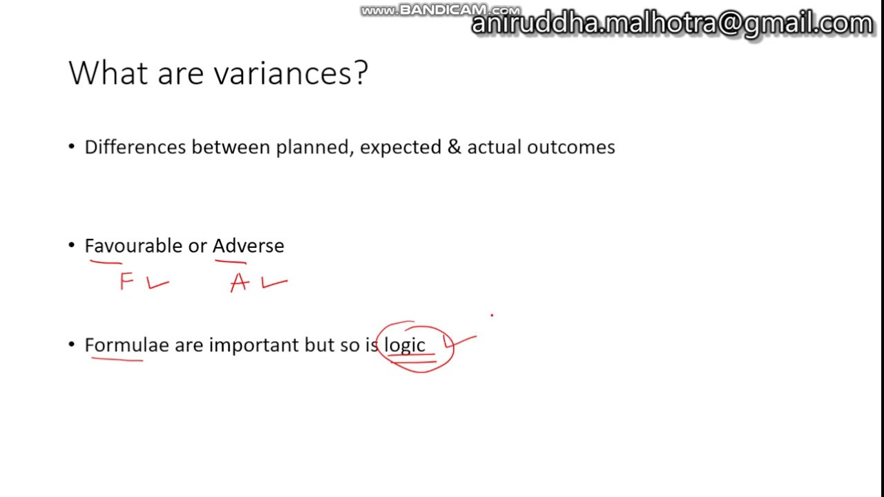 ACCA F5, F2 - Variances Part 1 - Introduction and Basics