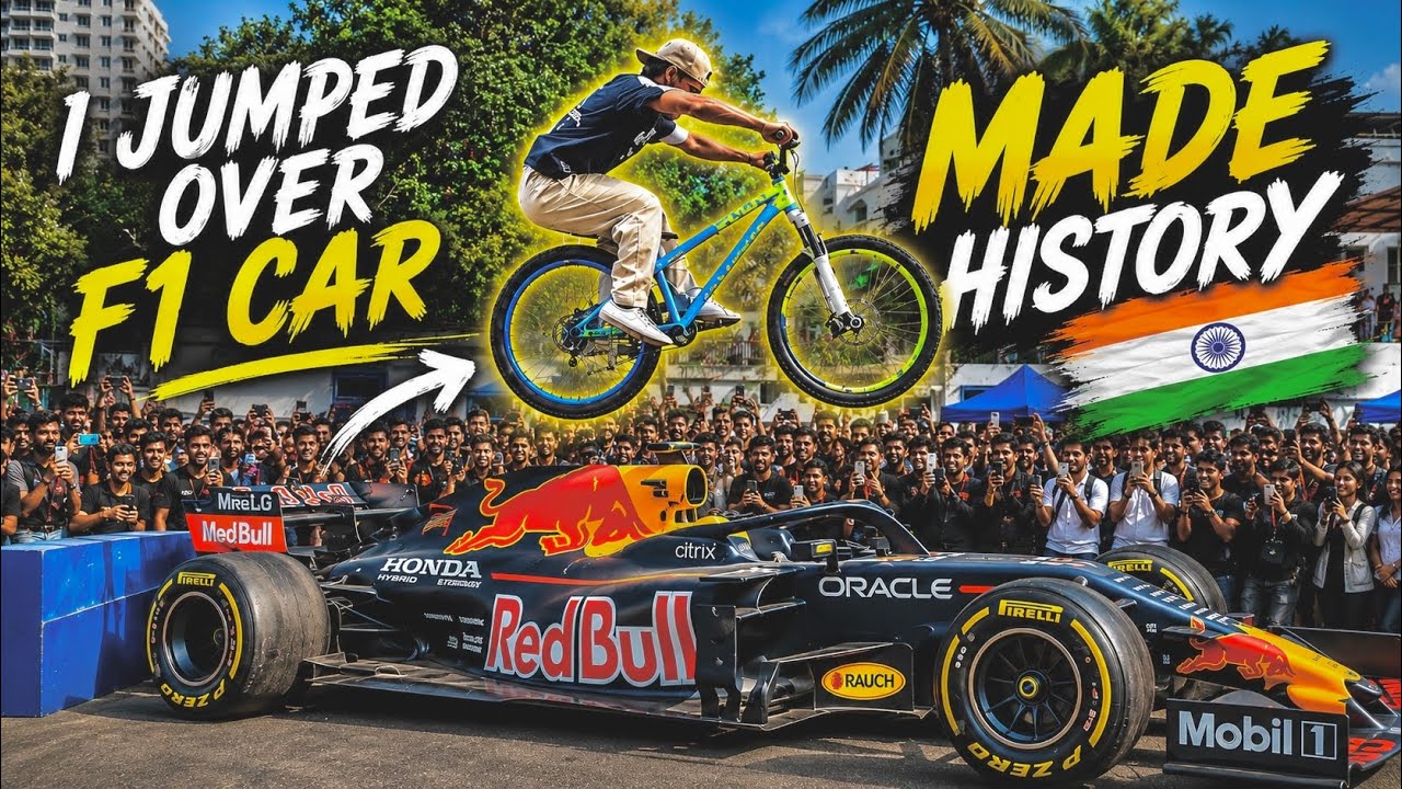 FIRST In Asia MTB Jump Over F1 Car 🇮🇳 *Made History*