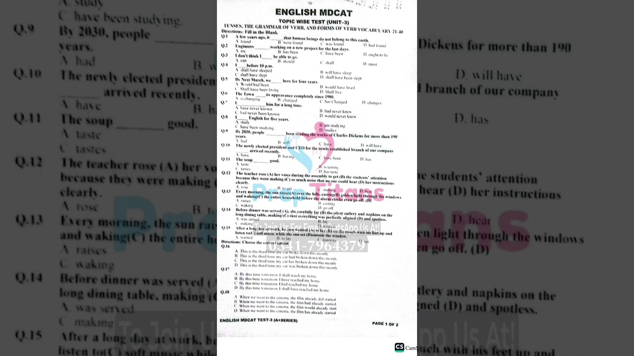 #Kips#MDCAT#2025#testseries#kipsacademy#Englishtest#English#unit03#tense#kipstest#mdcatprep