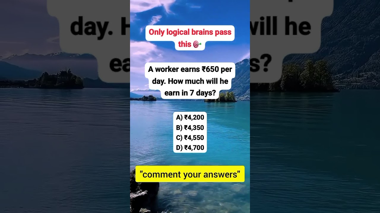 Earning Math Test 💸 #MathChallenge