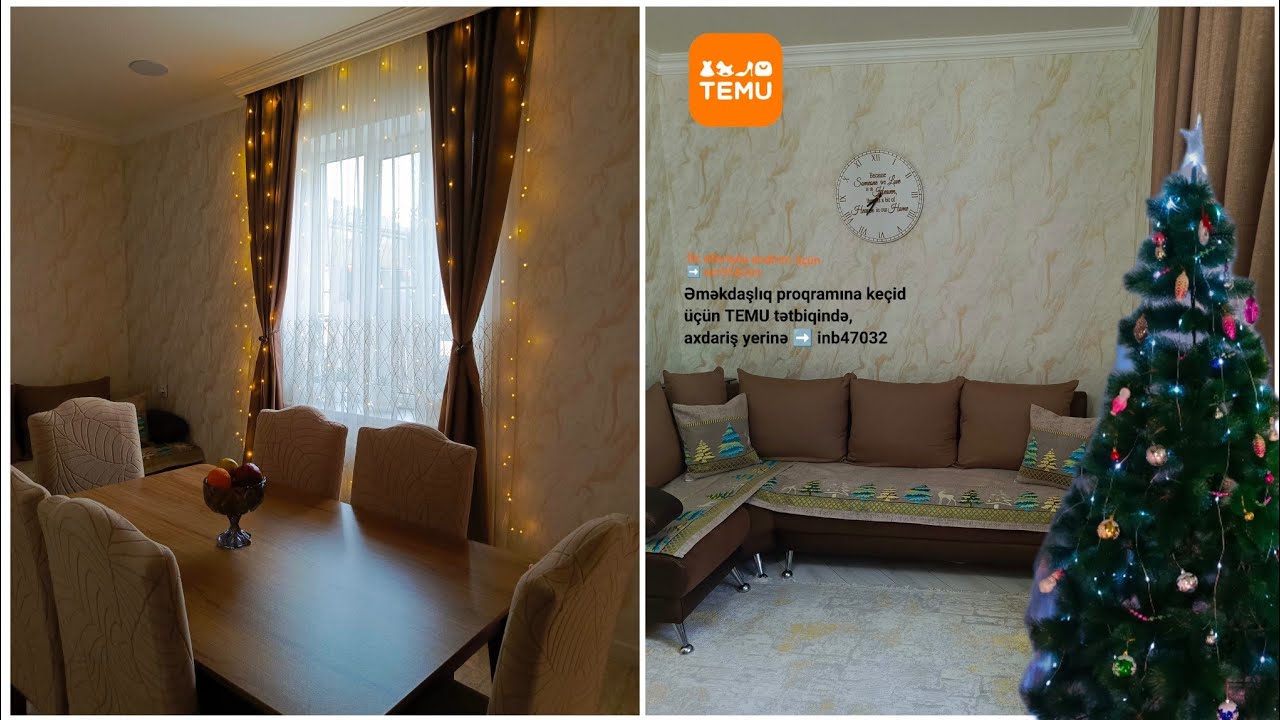 TEMU Yeni ildə bizə gəlir,temudan aldıqlarım//Yolkamı bəzədim//Divan örtüyüm əladı🤌🏻