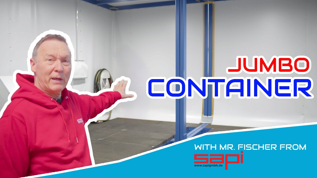 SAPI JUMBO Strahlcontainer | 9×7×3,5 m Komplettlösung mit Filter- & Recyclingraum