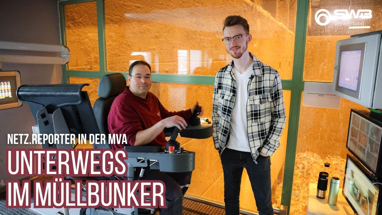 Netz.Reporter Daniel unterwegs beim Kranfahrer in der MVA | Stadtwerke Bonn