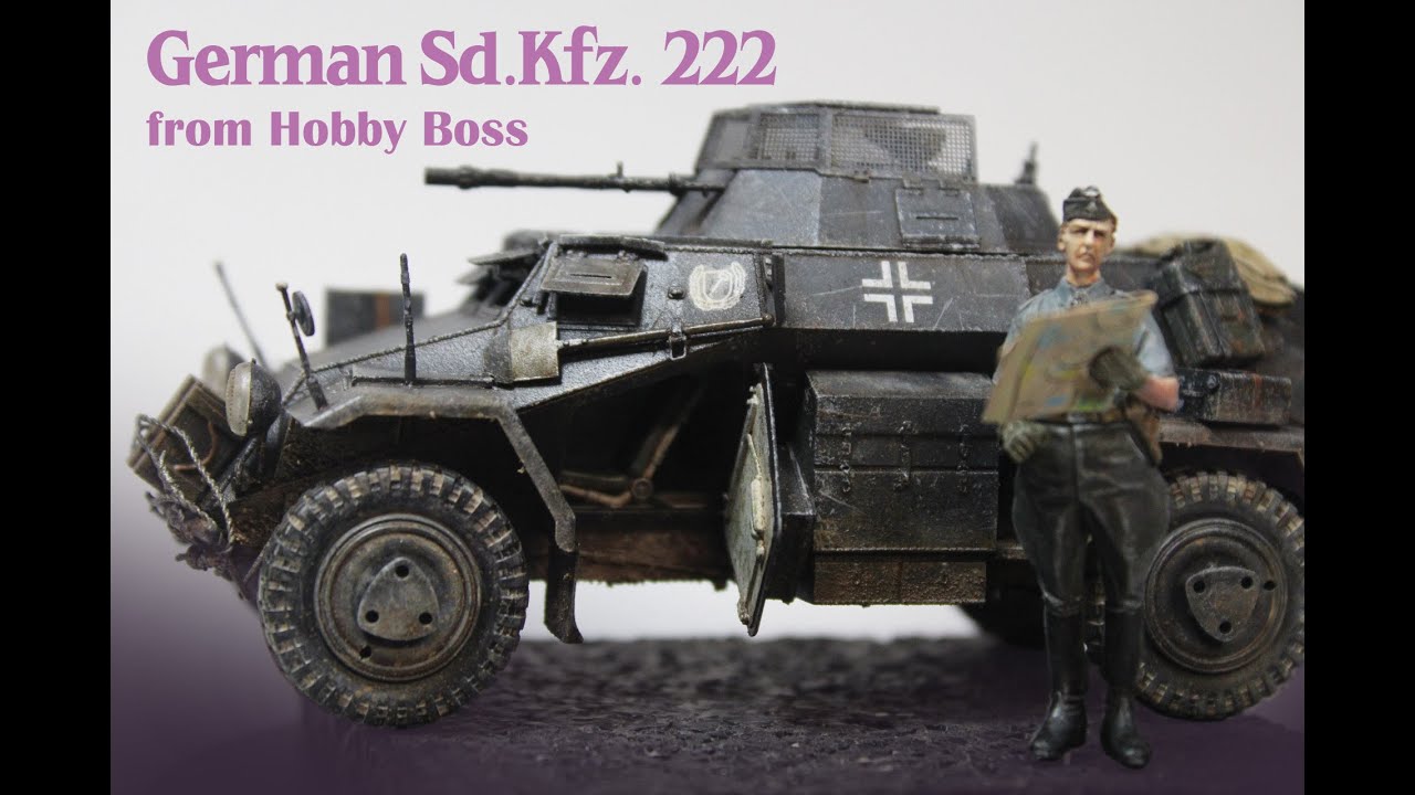 Немецкий Sd. Kfz. 222 от Hobby Boss — полностью покрашен и состарен.