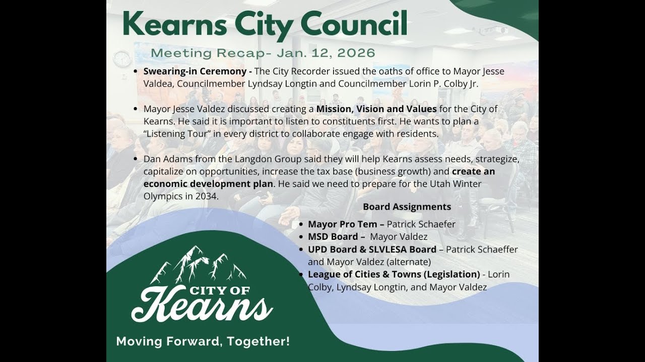 January 12, 2026 Kearns City Council Meeting