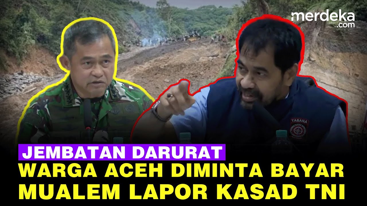 Mualem Lapor Kasad TNI, Rakyat Diminta Bayar Lewat Jembatan Darurat Buatan Warga di Aceh
