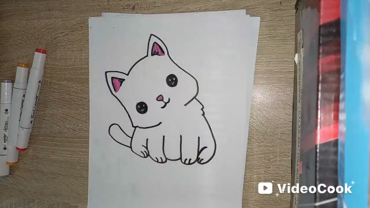 Para el día de hoy escogí dibujar un gato haciendo una pregunta