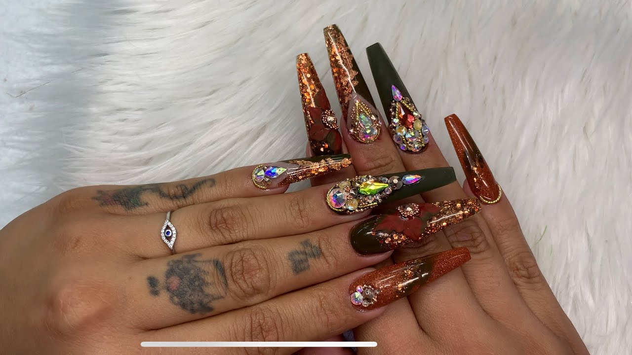 Autumn 🍂 Nails | Watch me do my nails | Chalk nails!? | Modelones acrylic