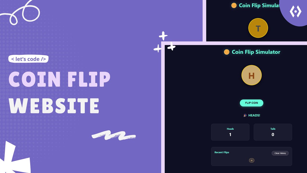 Build a Coin Flipper Project | HTML CSS JavaScript Projects for Beginners 2025