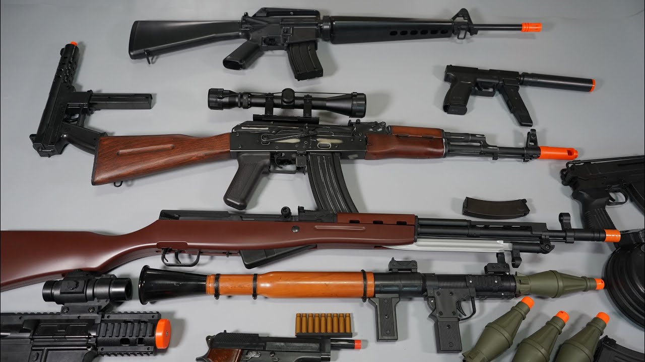 AK47 and Hunter style Toy Gun Airsoft Nerf Gun - SKS M16 RPG7 M4 - Realistic Toy Guns Collection