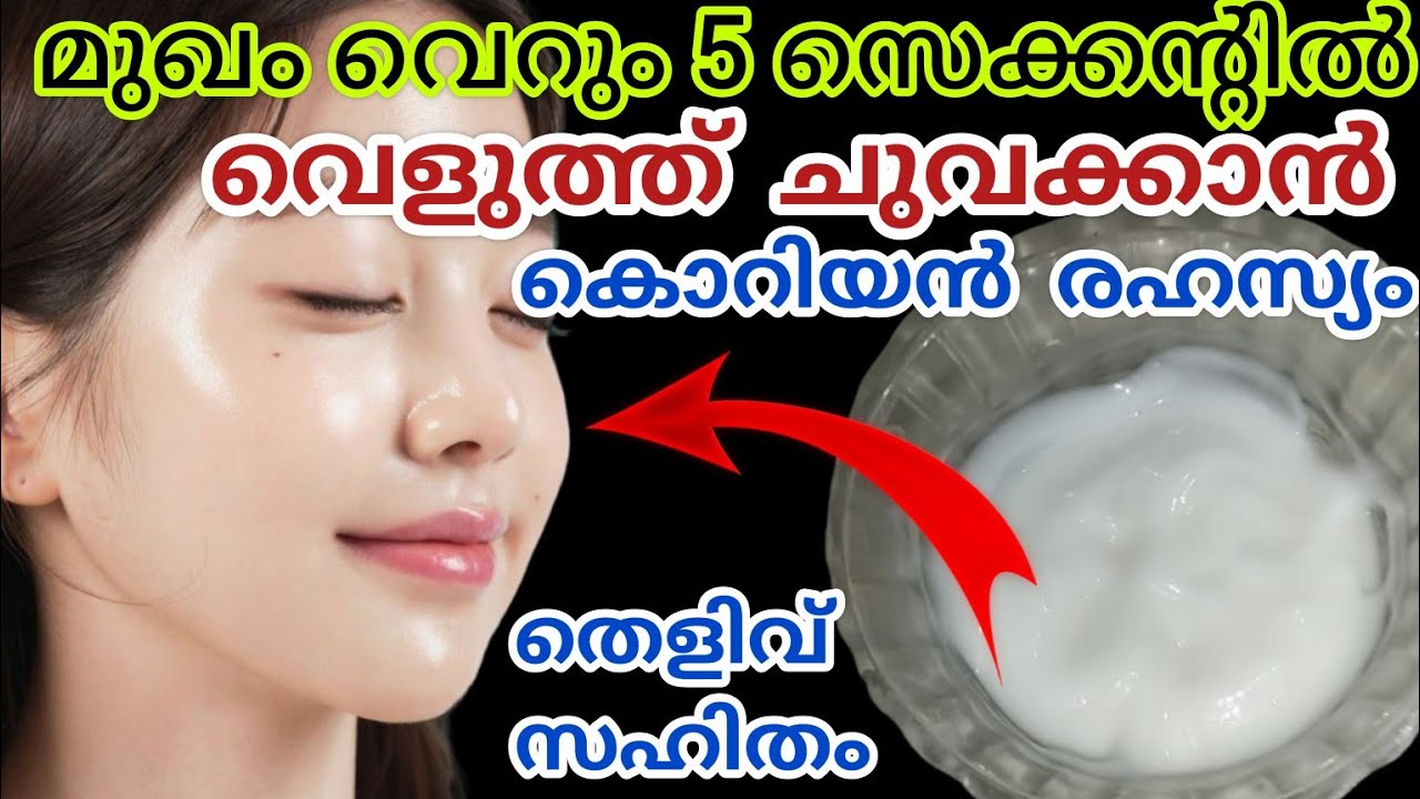 മുഖം വെറും 5 സെക്കന്റിൽ വെളുത്ത് തിളങ്ങാൻ കൊറിയൻ രഹസ്യം|Korean Skin Whitening Secrets