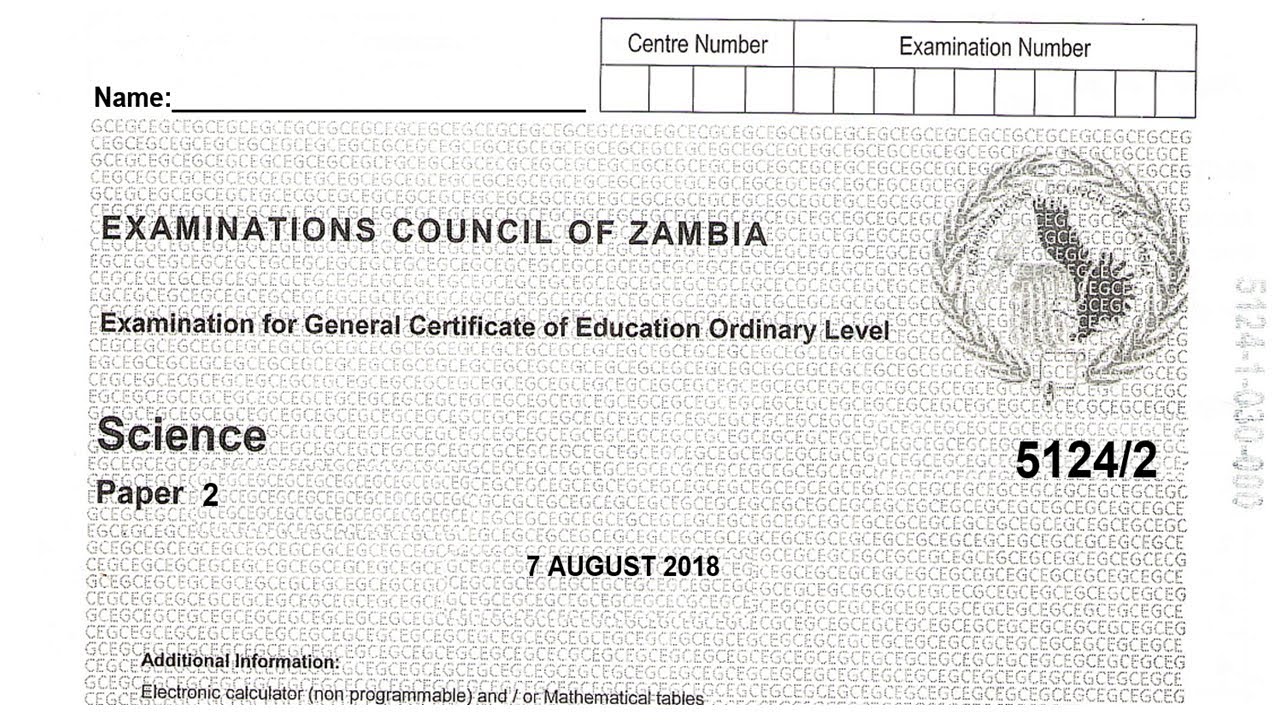 2018 GCE Science paper 2 ecz full revision