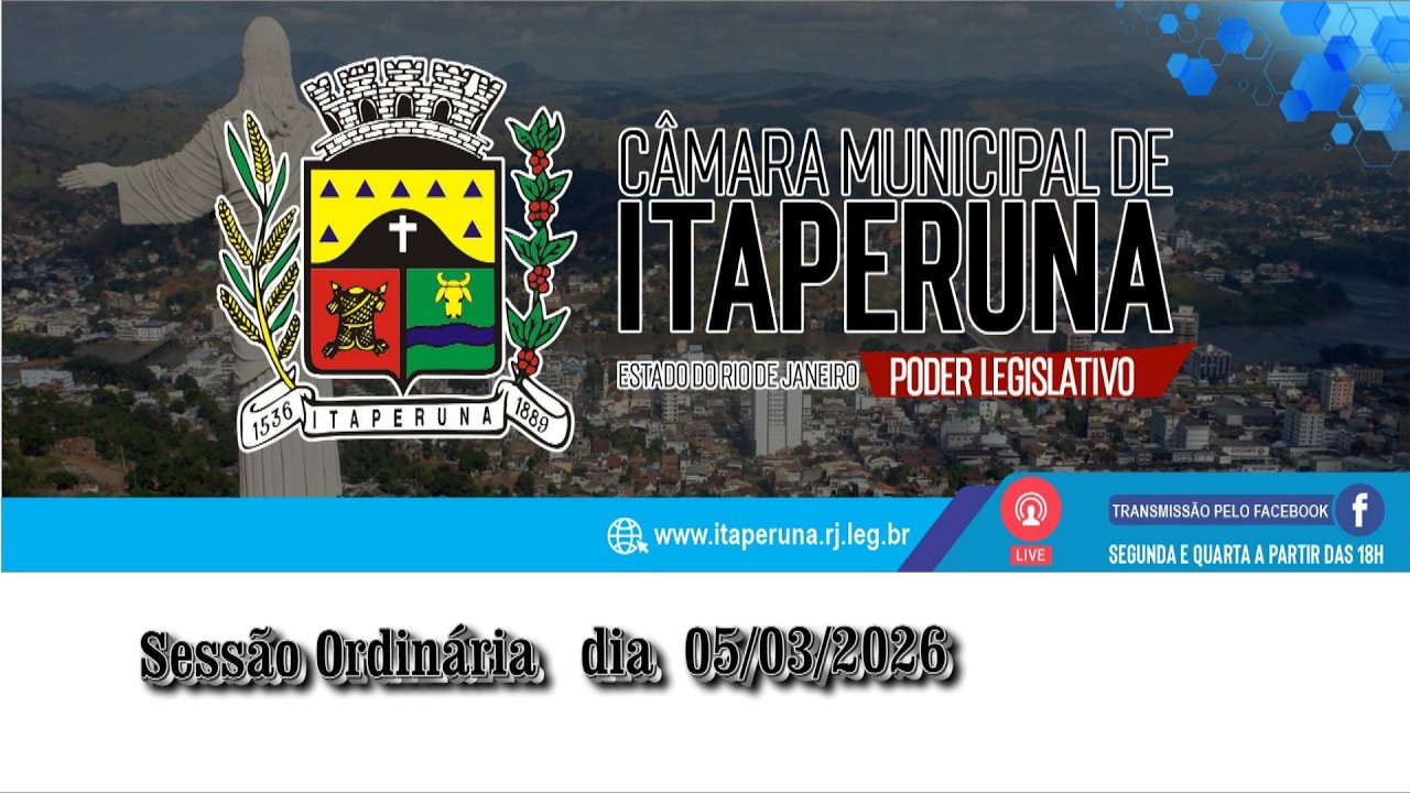Câmara Municipal de Itaperuna Rj  Sessão Ordinária dia 05/03/2026