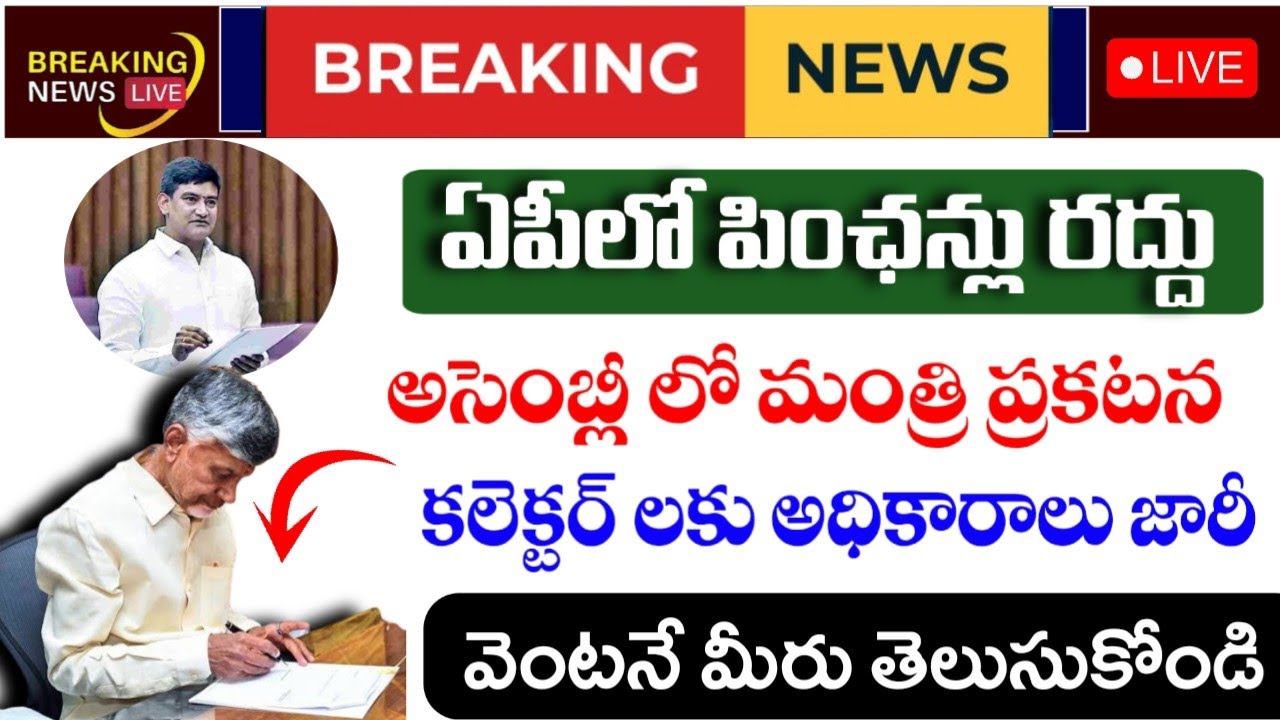 ఏపీలో పింఛన్లు రద్దు - అసెంబ్లీ లో మంత్రి ప్రకటన|Ntr bharosa pensions latest news|ap schemes 2026|