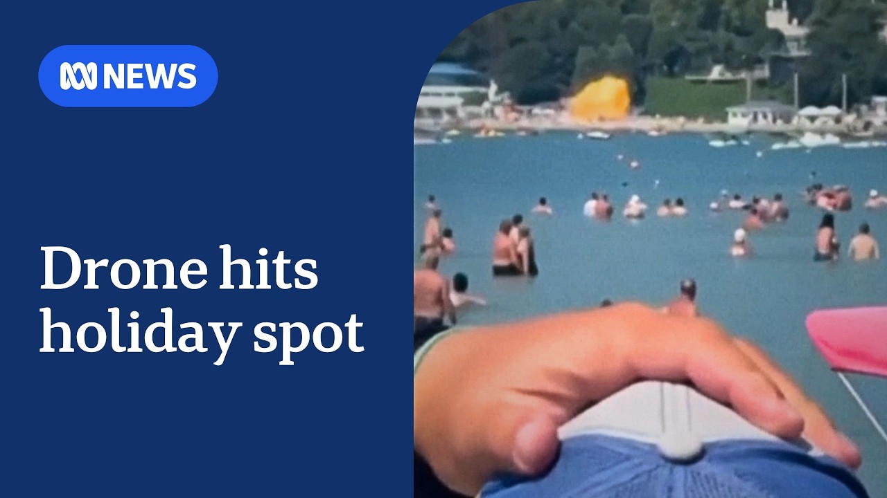 Russia accuses Ukraine of targeting civilians as drone hits beach | ABC NEWS