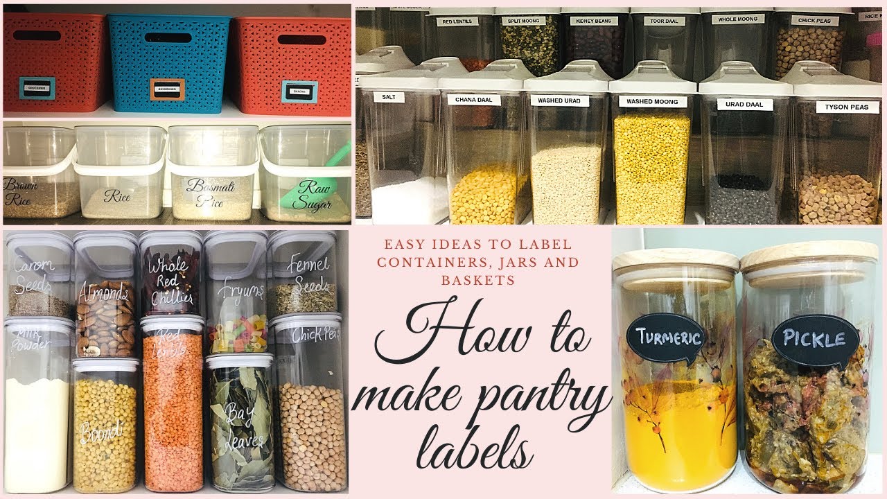 How to label kitchen containers and baskets | lots of ideas to label kitchen containers and jars