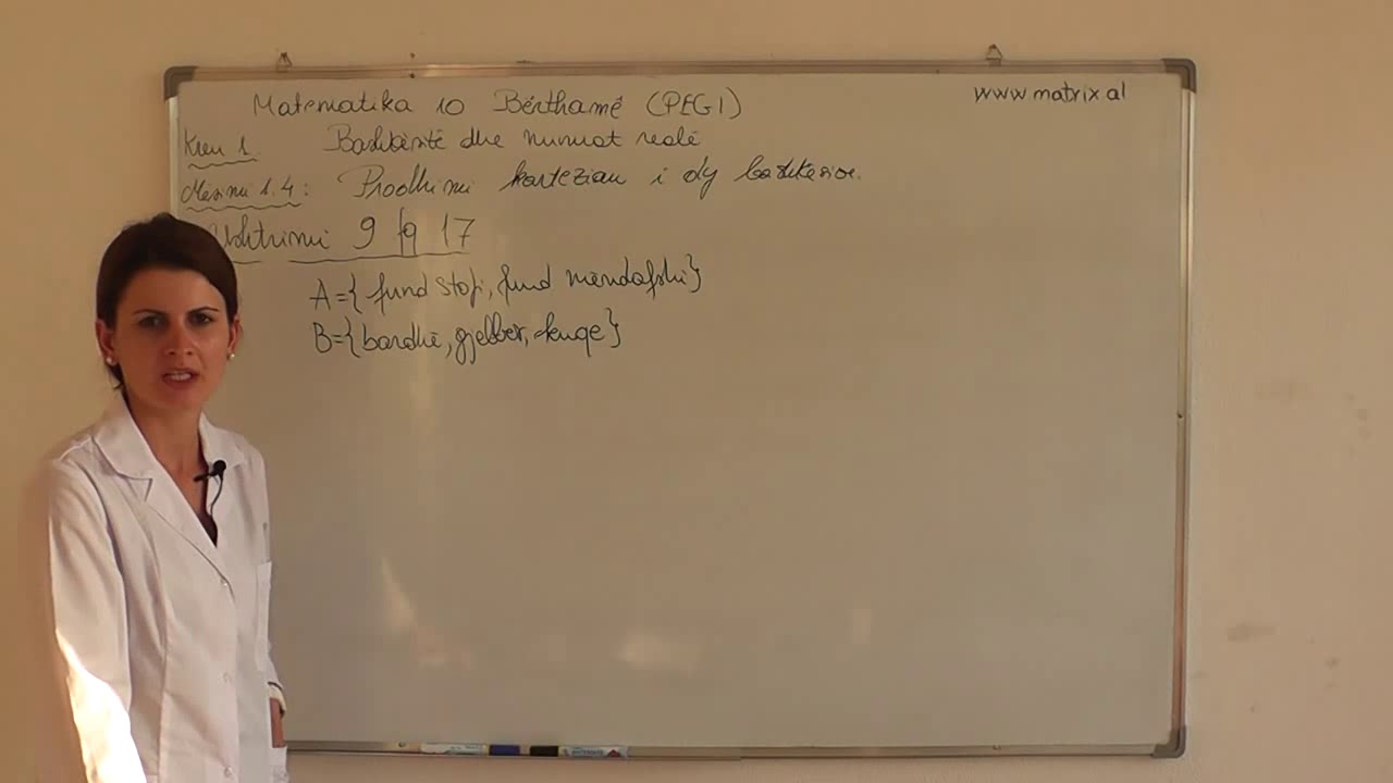 Prodhimi kartezian i dy bashkësive, Mësimi 1.4, Ushtrimi 9, (Matematika 10 Bërthamë)