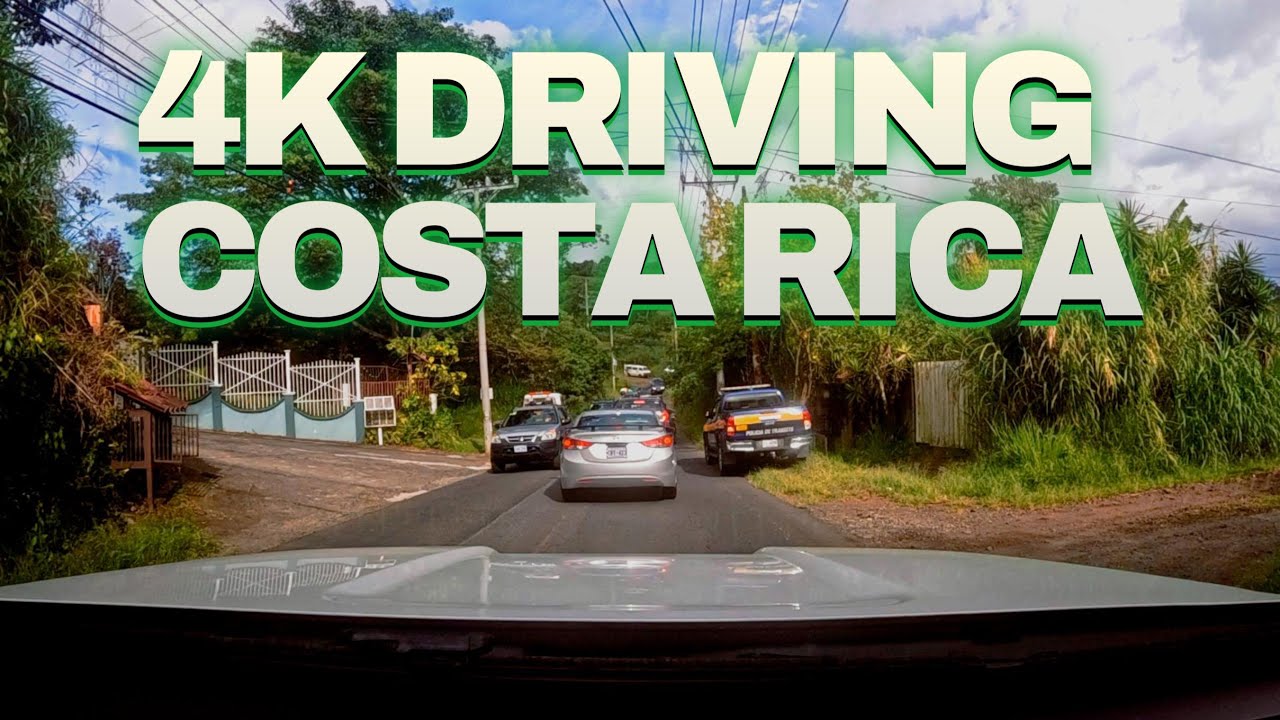 4K Costa Rica Driving - San Isidro de Heredia to Ruta 32 Tibas - There was an accident