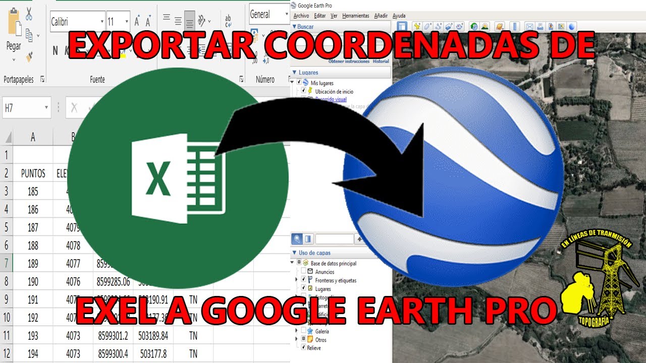 COMO PASAR COORDENADAS  DE EXEL A GOOGLE EARTH