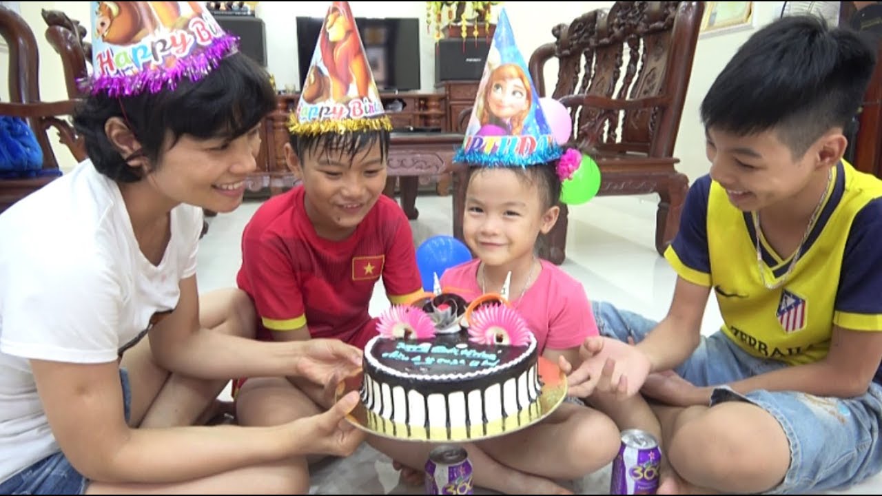 Happy birthday day cake with Abckkidtv Misa and family fun for kids - Happy birthday song for baby
