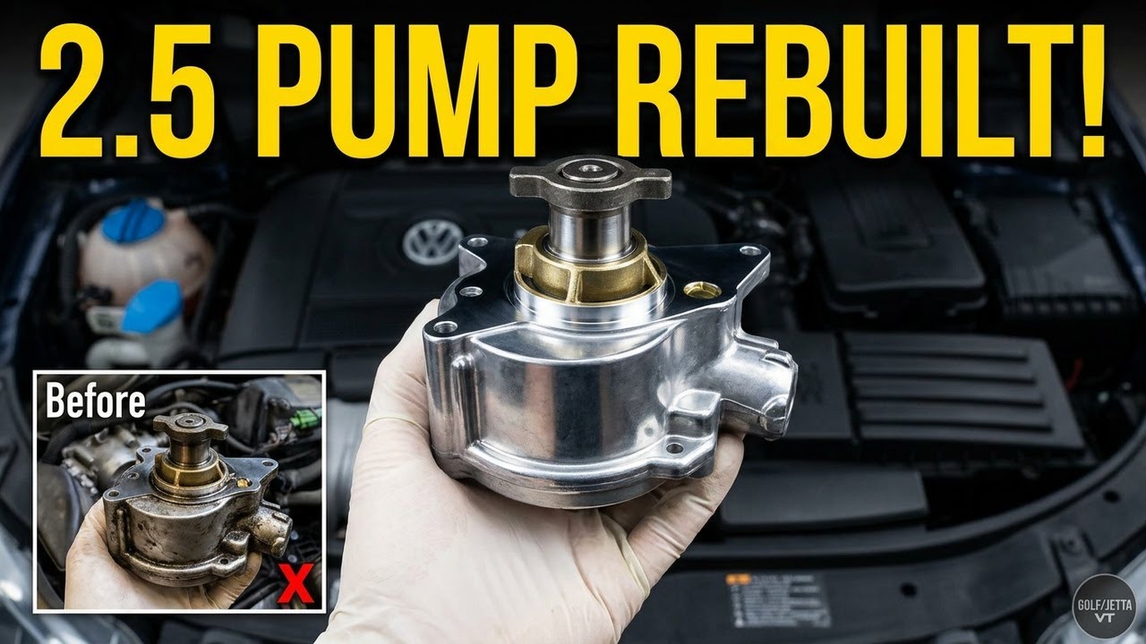 Mk5 VW Jetta Golf Beetle 2.5 Vacuum Pump removal rebuild and replace