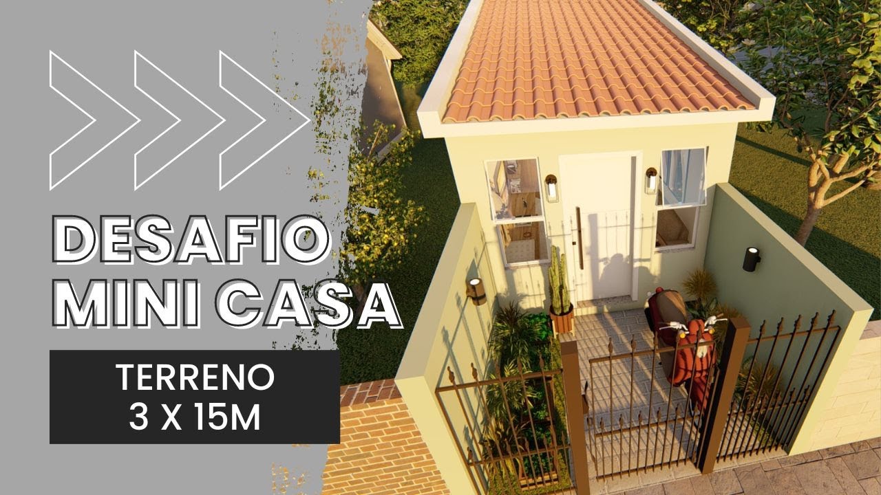 MINI CASA | CASA PEQUENA EM TERRENO 3 x 15m #arquitetura  #housedesign #smallhousedesign