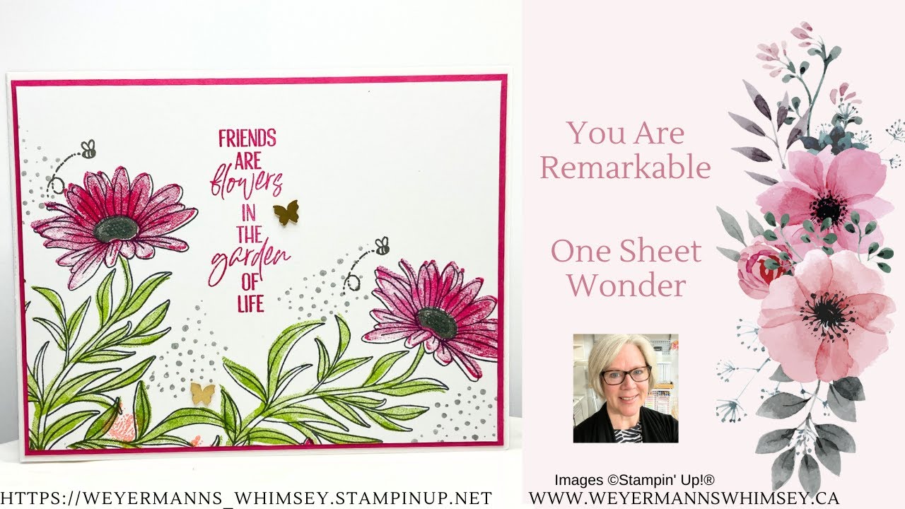 You Are Remarkable Card Idea 1 One Sheet Wonder Stampin’ Up!