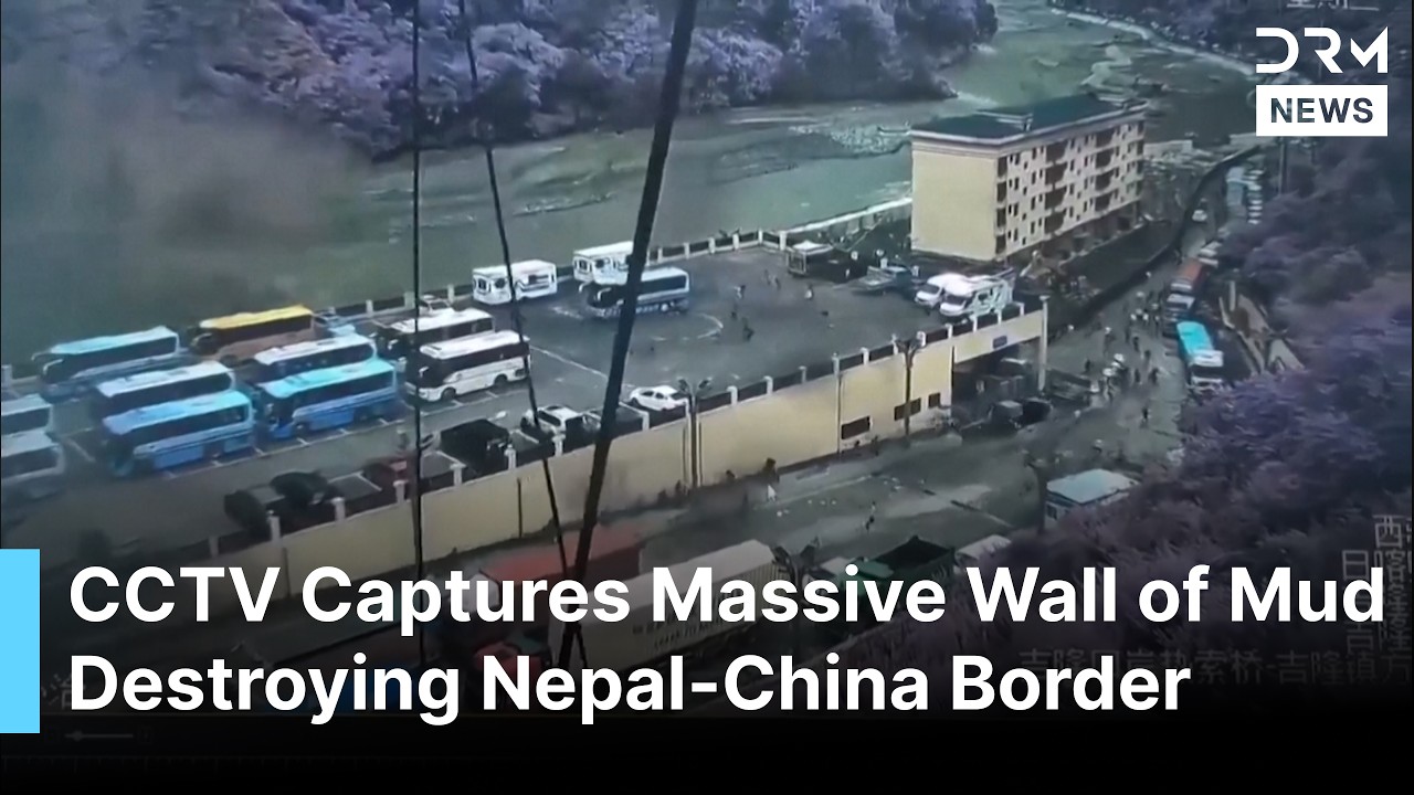 MOMENT: CCTV Captures Massive Wall of Mud Destroying Nepal-China Border Crossing | AL1B