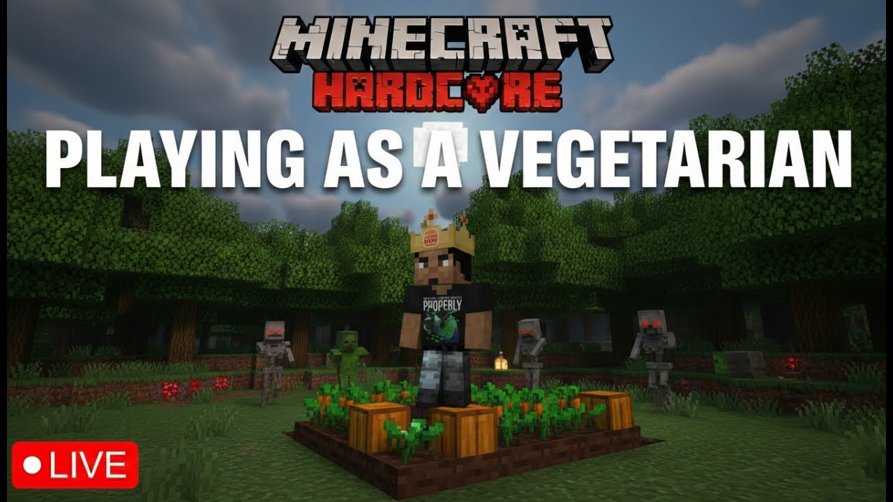 Hardcore Vegetarian Let's Play: The Best Start to my forever world Yet!!! | SUB GOAL: 500