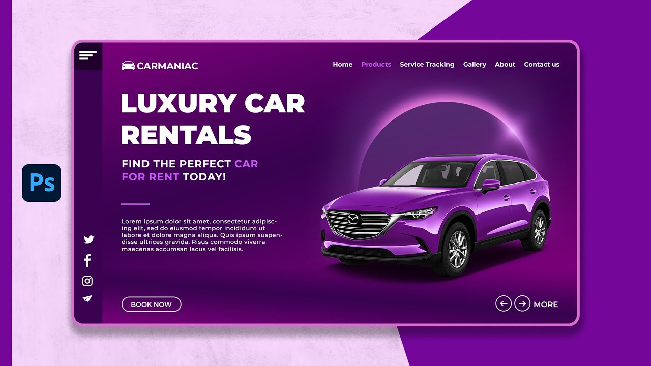 Website UI Design in Photoshop | UI Design Tutorial
