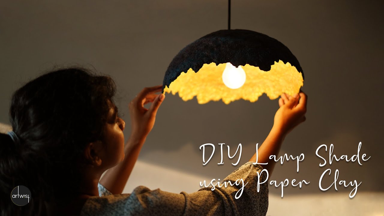 പേപ്പർ  | DIY Lamp Shade using Paper Clay | Decor | Handmade | Malayalam | artwist