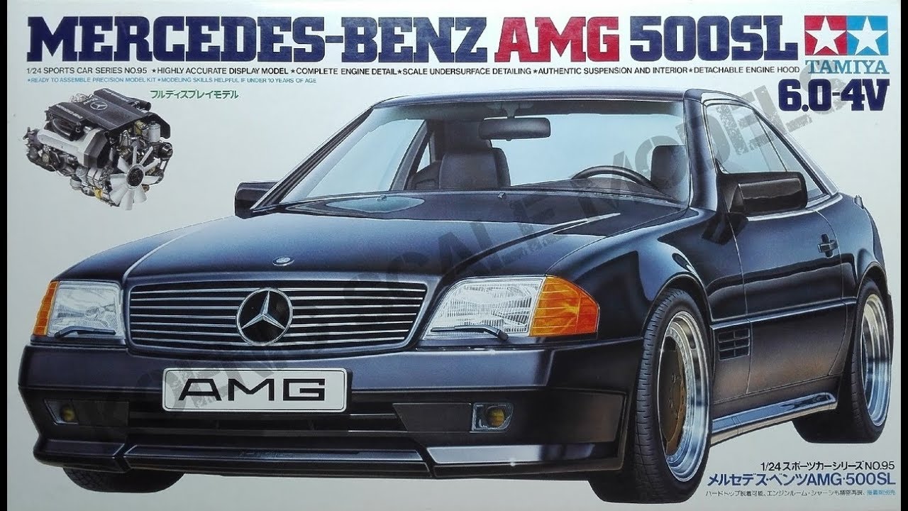 Обзор AMG Mercedes-Benz 500 SL 6.0 -4V Tamiya 1/24 (сборные модели)