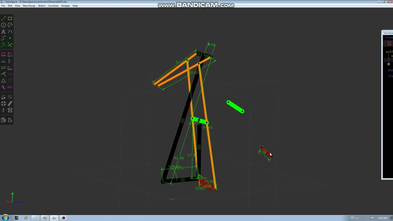 Free 3d Cad SolveSpace kinematik demo