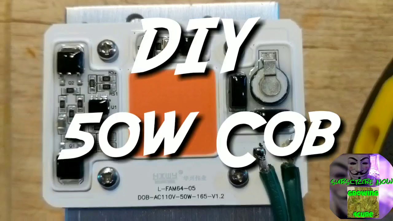 DIY 50w COB driverless grow LED light