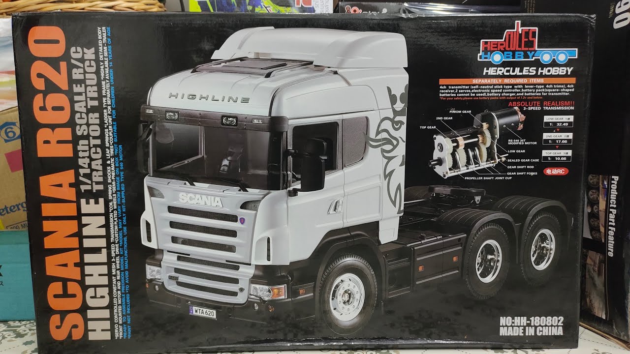 UnBoxing SCANIA R620 HERCULES HOBBY 1/14 TRACTOR TRUCK
