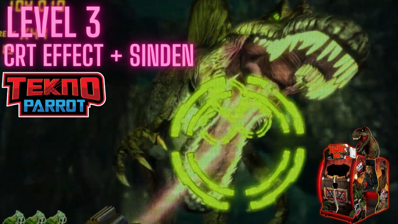 Raw Thrills 2015 or 1994? :) Jurassic Park Arcade Level 2 CRT effect with Sinden Light gun
