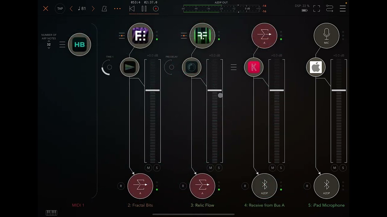 Harmony Bloom ios making soundscpes and textures for music with Koala Sampler and AUM.