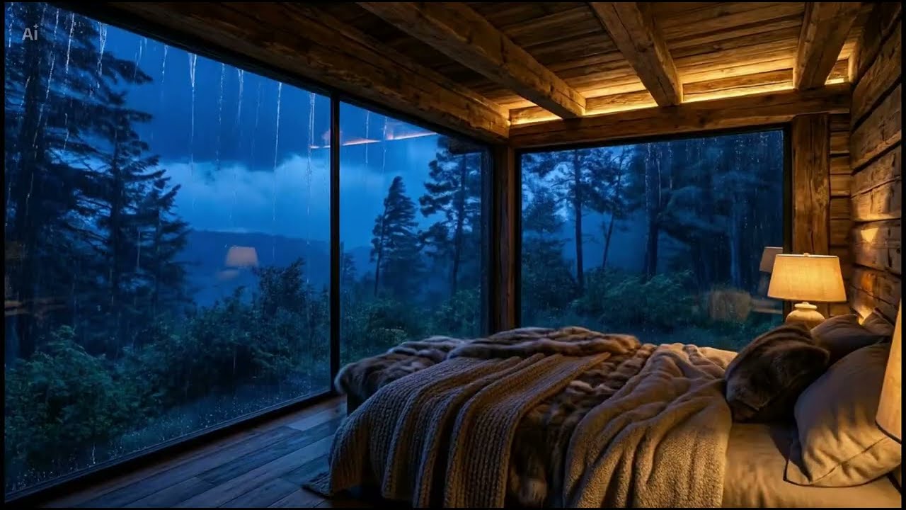 Pure Rain on Frozen Lake Chapel Windows  Deep Sleep • Anxiety Relief • Focus (No Music • No Thunder)