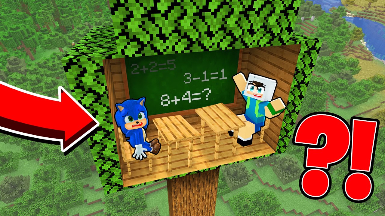 ENES VE BEBEK SONİC AĞACIN İÇİNE GİZLİ OKUL YAPTI 😱 Minecraft