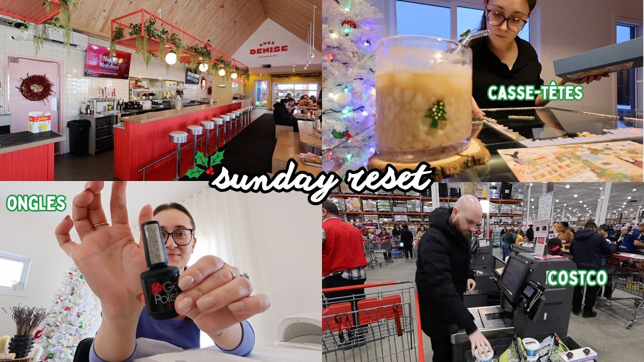 SUNDAY RESET☕️ | Épicerie Costco, casse-têtes, ongles de Noël & plus !