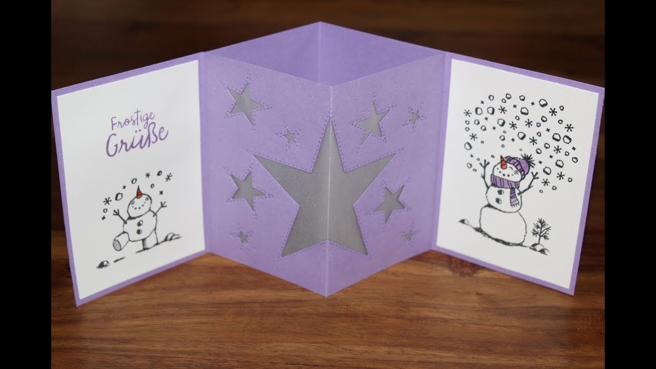 Teelichtkarte mit Stampin ` UP! Produkten Sternenglanz und Frostige Grüsse